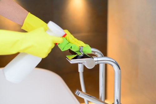 Detailed cleaning of desks and shared office areas in a local South London workplace
